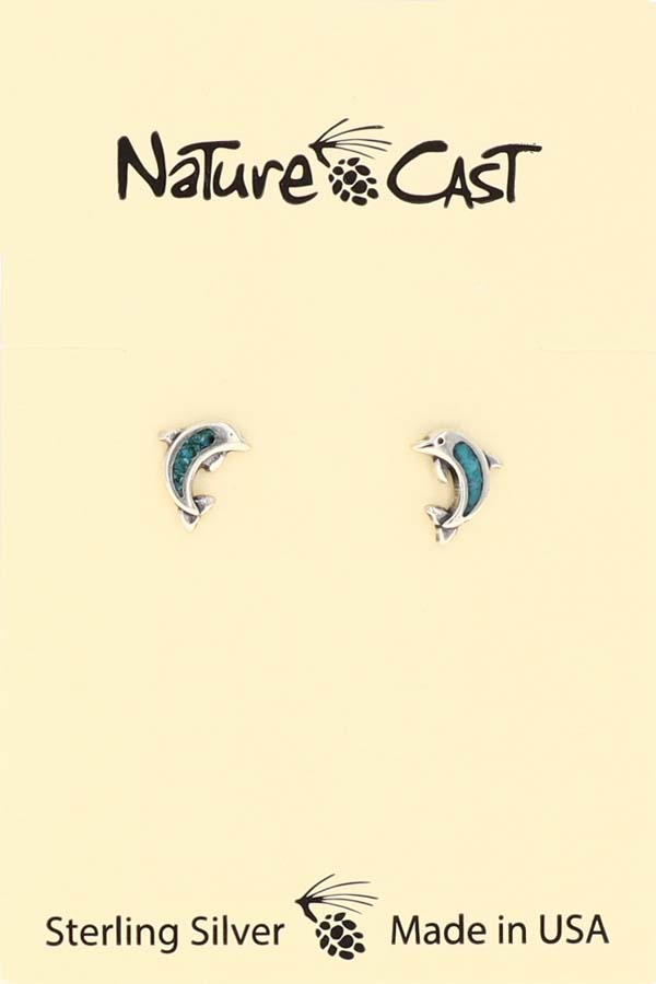 43095 Earring post sterling silver dolphin MAIN
