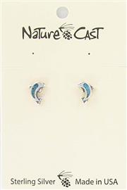 Earring post sterling silver dolphin THUMBNAIL