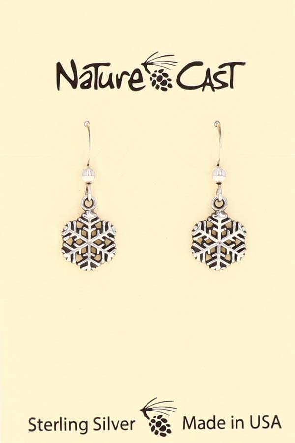 43100 Earring dangle sterling silver small snowflake LARGE