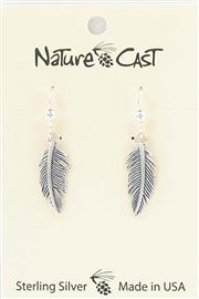Earring dangle sterling silver feather THUMBNAIL