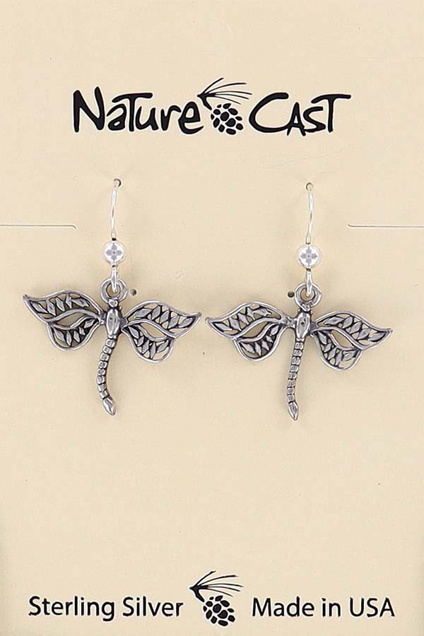 43104 Earring dangle sterling silver dragonfly THUMBNAIL