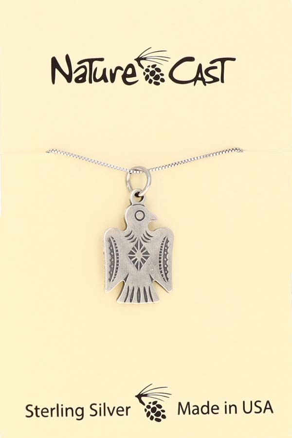 43106 Pendant sterling silver thunderbird w/18" chain LARGE