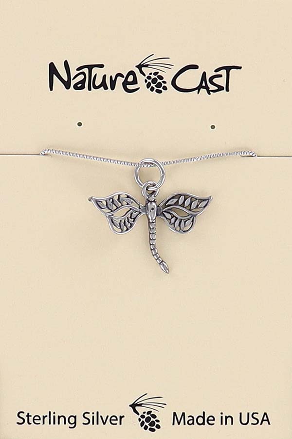 43110 Pendant sterling silver dragonfly w/18" chain LARGE