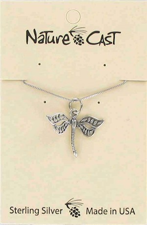 Pendant sterling silver dragonfly w/18" chain LARGE