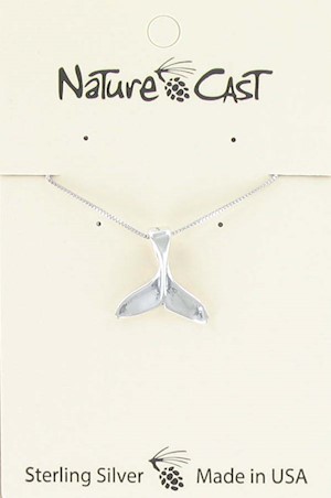 Pendant sterling silver whale tail w/18" chain18 LARGE