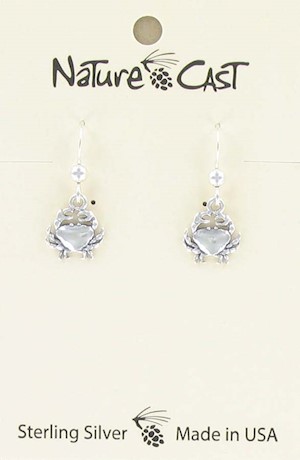 Earring dangle sterling silver crab LARGE