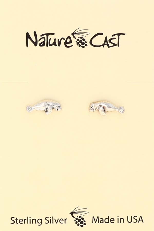 43114 Earring post sterling silver manatee THUMBNAIL