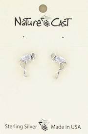 Earring post sterling silver flamingo THUMBNAIL