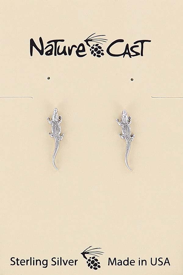 43117 Earring post sterling silver alligator LARGE
