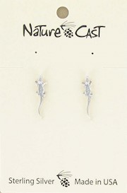 Earring post sterling silver alligator THUMBNAIL