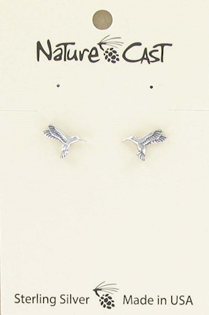 Earring post sterling silver hummingbird LARGE
