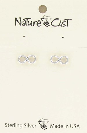 Earring post sterling silver infinity loop LARGE