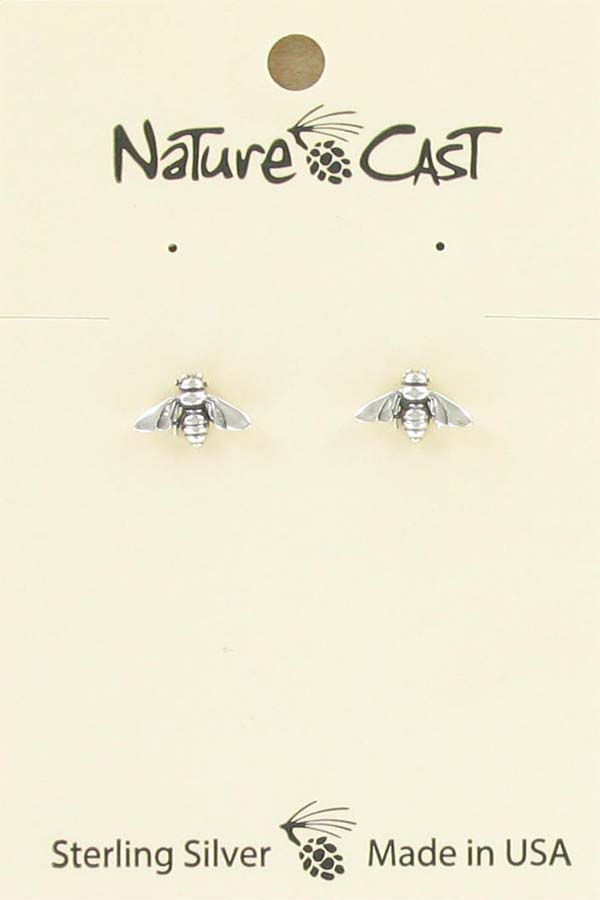 Earring post sterling silver bee LARGE