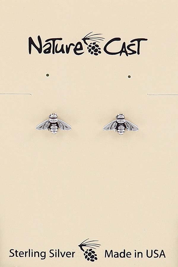 43120 Earring post sterling silver bee LARGE