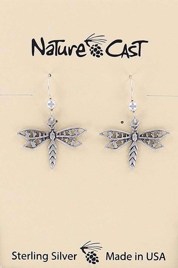 43122 Earring dangle sterling silver dragonfly THUMBNAIL