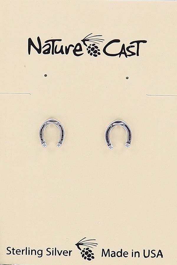 43124 Earring post sterling silver horseshoe LARGE