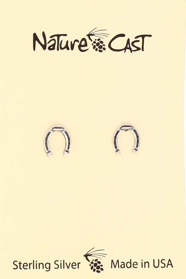 43124 Earring post sterling silver horseshoe LARGE