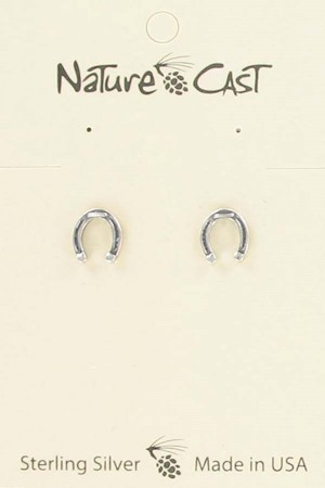 Earring post sterling silver horseshoe LARGE