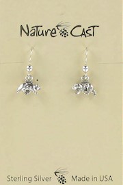Earring dangle sterling silver petite bear THUMBNAIL