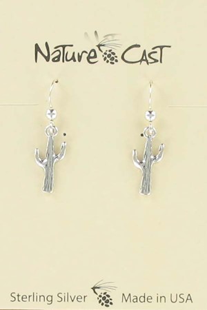 Earring dangle sterling silver saguaro LARGE