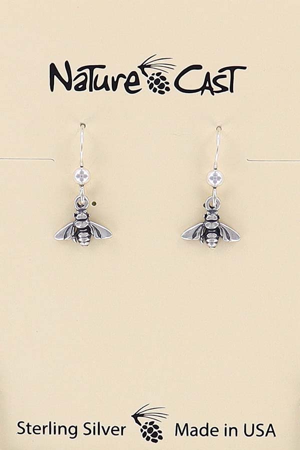 43129 Earring dangle sterling silver bee LARGE
