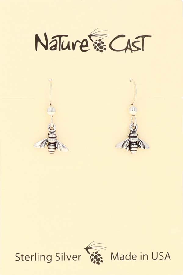 43129 Earring dangle sterling silver bee THUMBNAIL
