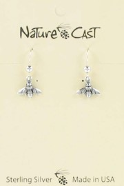 Earring dangle sterling silver bee THUMBNAIL