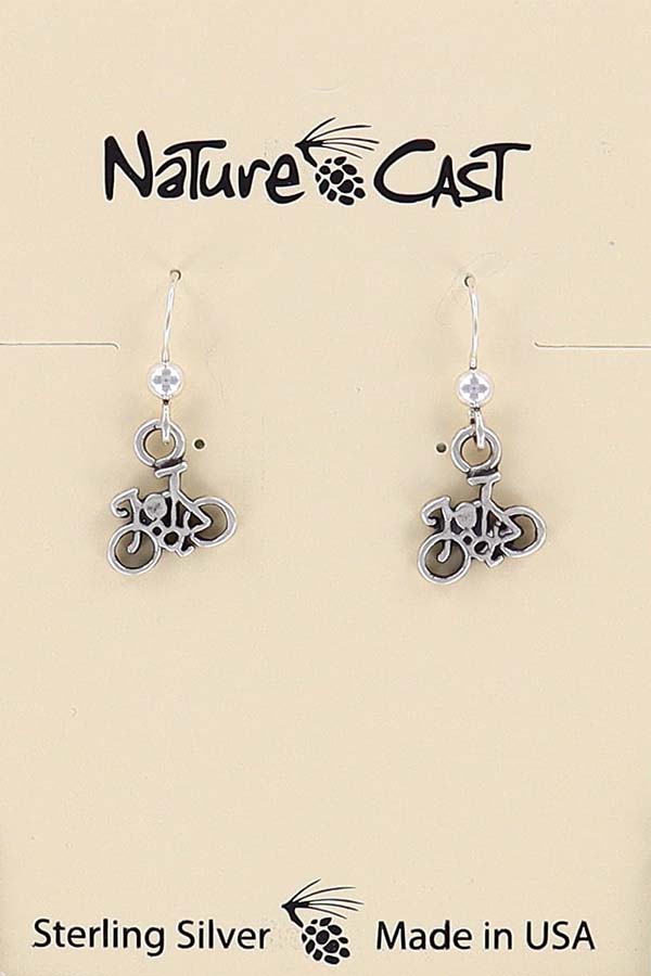 43130 Earring dangle sterling silver bicycle THUMBNAIL