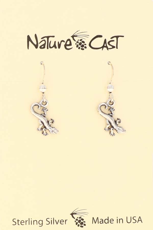 43131 Earring dangle sterling silver gecko LARGE