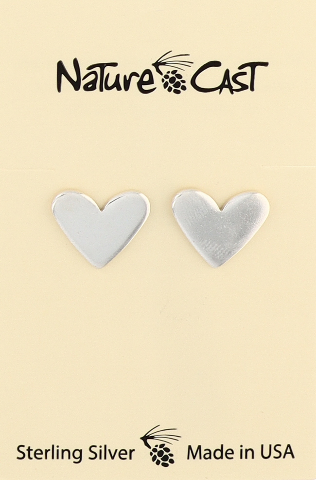43137 Earring Post Sterling Silver Large Heart LARGE