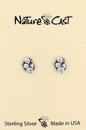 43138 Earring Post Sterling Silver Prickly Pear LARGE