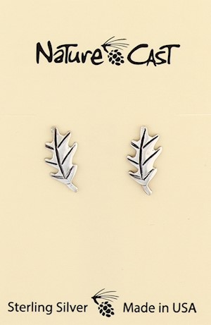 43139 Earring Post Sterling Silver Oak Leaf LARGE