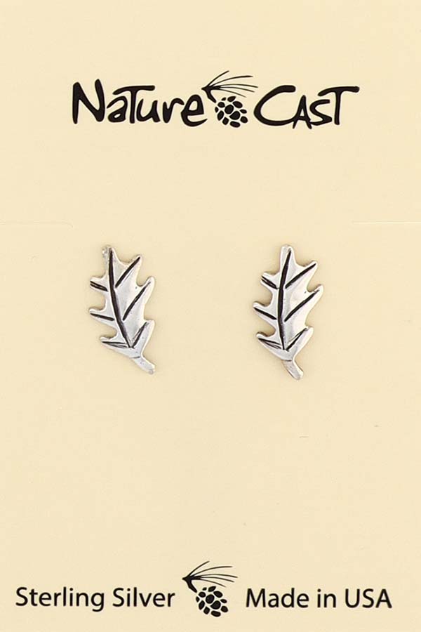 43139 Earring Post Sterling Silver Oak Leaf LARGE