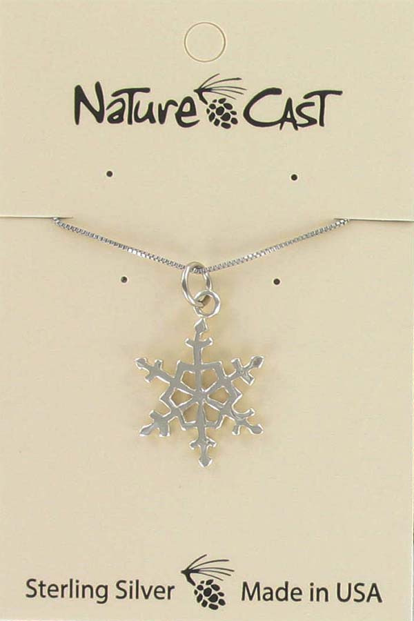 45180 Pendant sterling silver snowflake w/ 18" chain LARGE