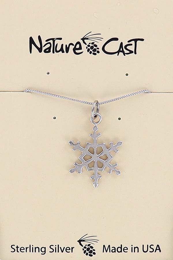 45180 Pendant sterling silver snowflake w/ 18" chain LARGE