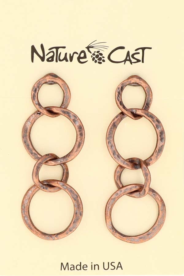 70002 EARRING POST COPPER TONE LOOPS LARGE