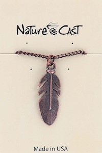 70004 PENDANT COPPER TONE FEATHER W/ 18" CHAIN MAIN