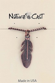 70004 PENDANT COPPER TONE FEATHER W/ 18" CHAIN THUMBNAIL