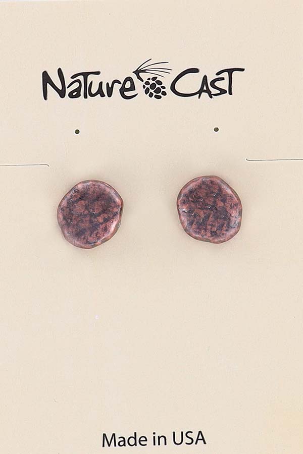 70005 EARRING POST COPPER TONE PEBBLE LARGE