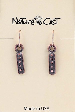 70006 EARRING DANGLE COPPER TONE DROP W/DOTS LARGE