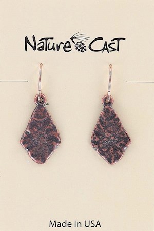 70008 EARRING DANGLE COPPER TONE DIAMOND LARGE