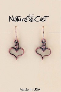 70009 EARRING DANGLE COPPER TONE HEART MAIN