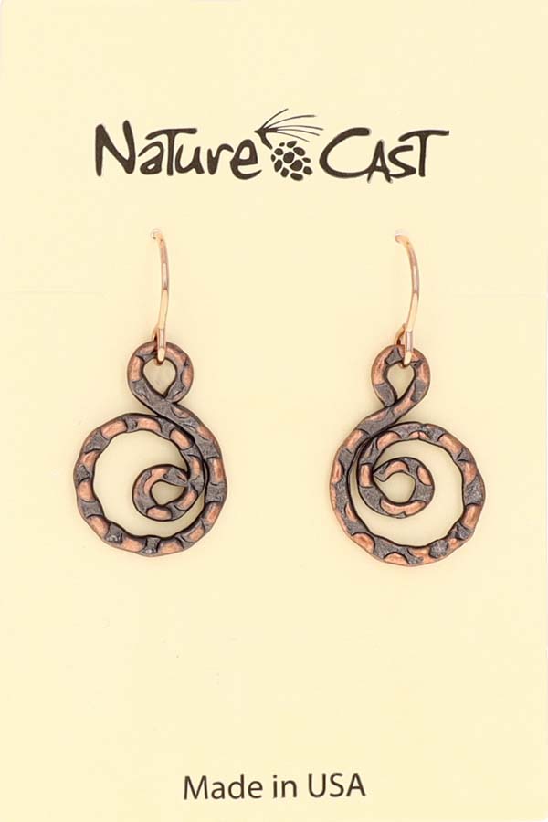 70010 EARRING DANGLE COPPER TONE SPIRAL THUMBNAIL