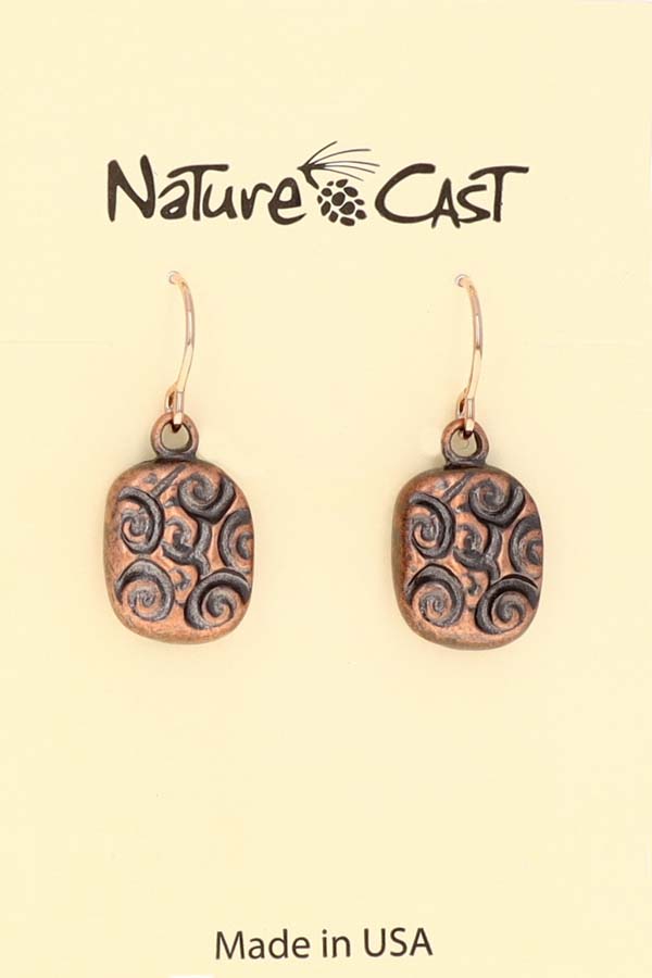 70012 EARRING DANGLE SWIRLS ON OVAL THUMBNAIL