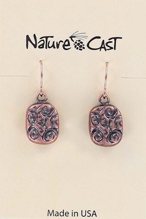 70012 EARRING DANGLE SWIRLS ON OVAL LARGE