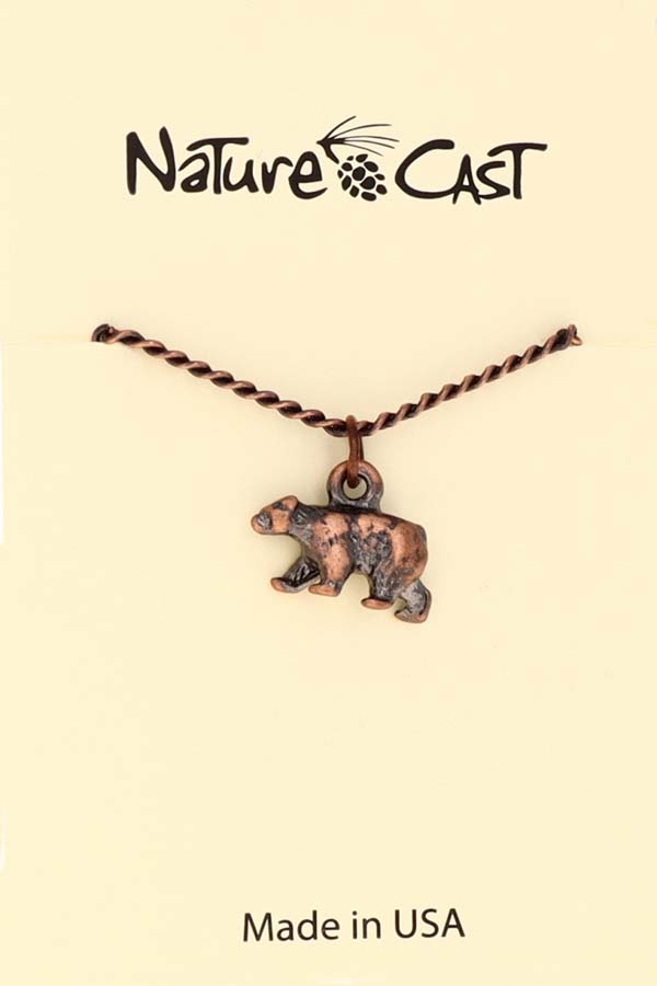 70013 PENDANT COPPER TONE BEAR W/ 18" CHAIN THUMBNAIL