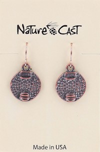 70014 EARRING DANGLE COPPER TONE HAMMERED CIRCLE MAIN