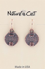 70014 EARRING DANGLE COPPER TONE HAMMERED CIRCLE THUMBNAIL
