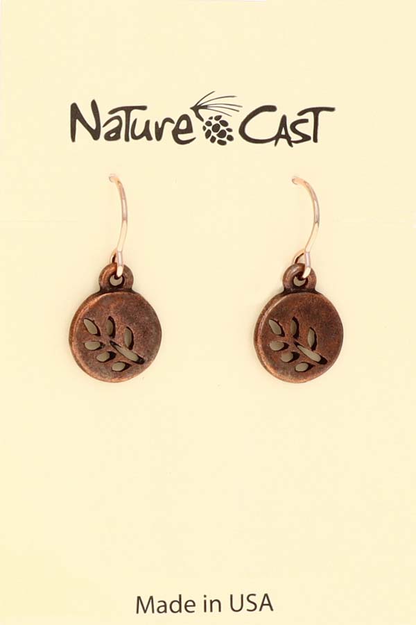 70016 EARRING DANGLE ROUND CUTOUT WITH BRANCH LARGE