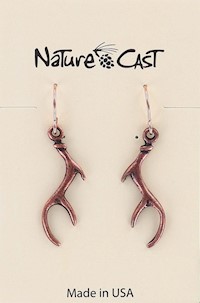 70017 EARRING DANGLE COPPER TONE ANTLER MAIN